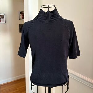 Vintage 90s Y2K Black Short Sleeve Sweater